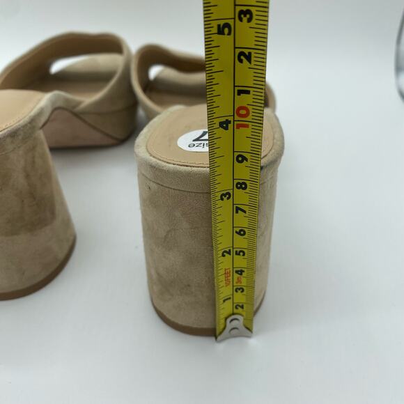 Veronica Beard Women size 7 Tan Suede Dali Strappy Peep Toe Chunky Heel Sandals - Picture 5 of 8